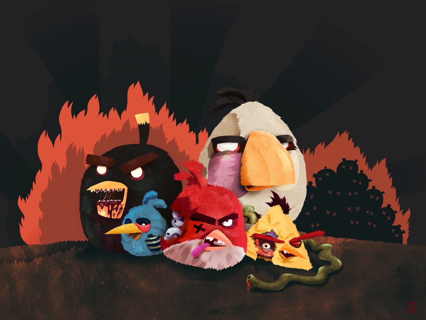 Angry Zombie Birds обои