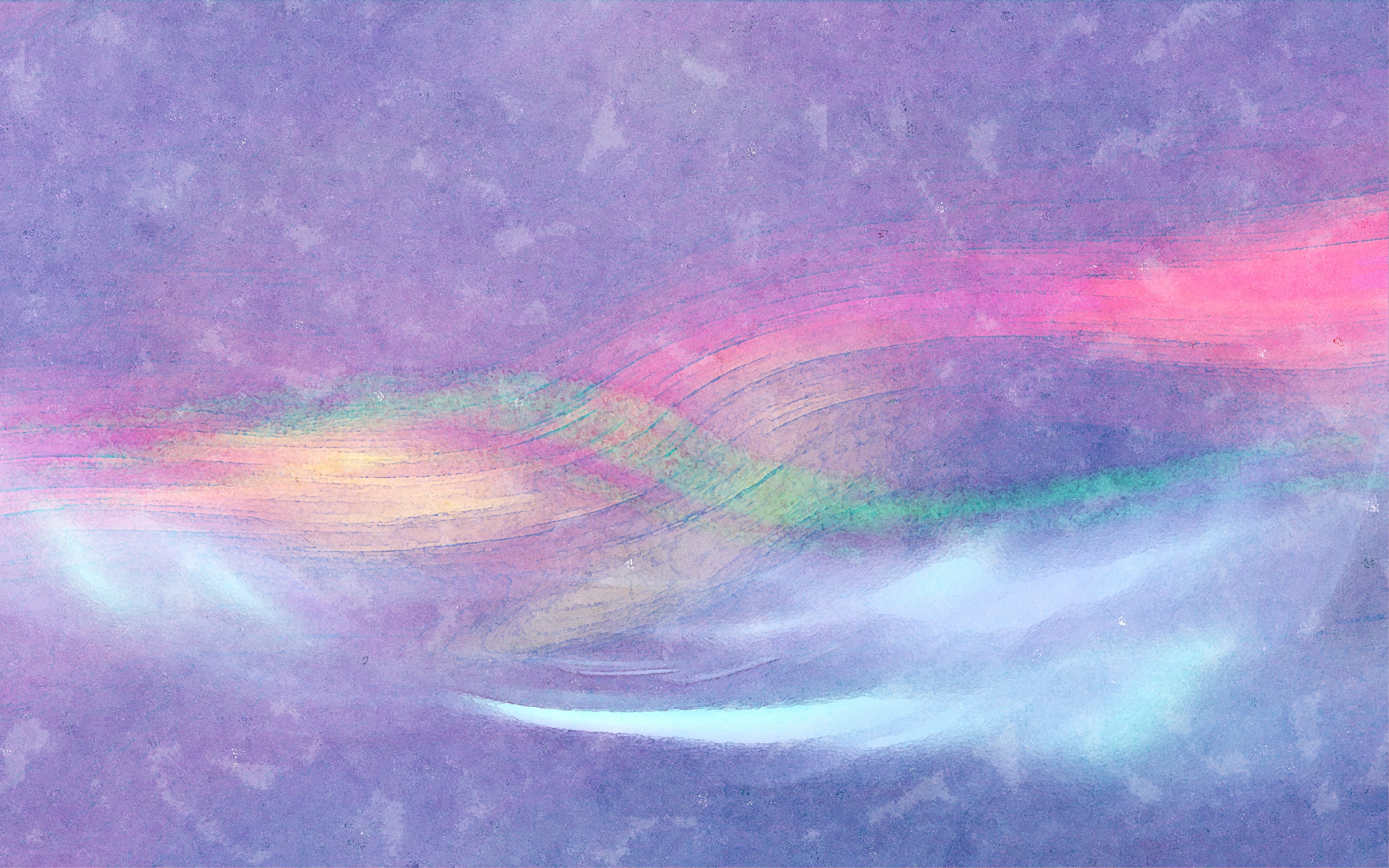 Радужные волны на нежно-фиолетовом фоне обои