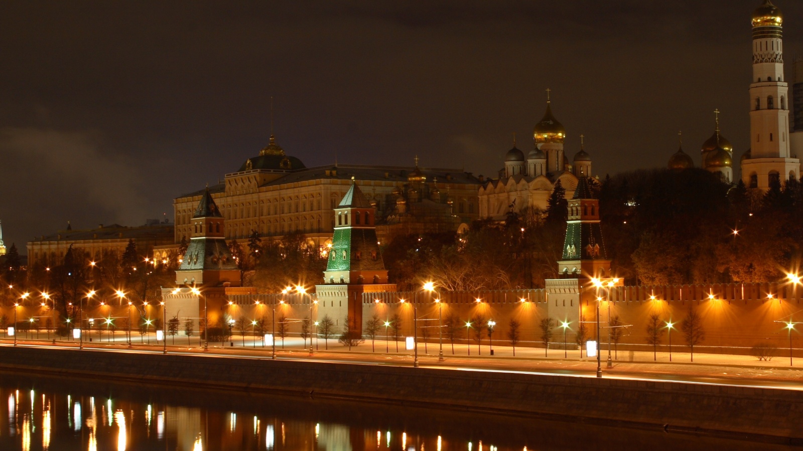 Ночной Кремль обои